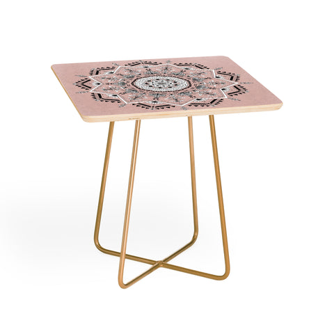 Bianca Green Star Mandala Peach Side Table