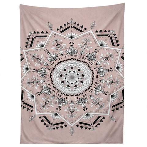 Bianca Green Star Mandala Peach Tapestry