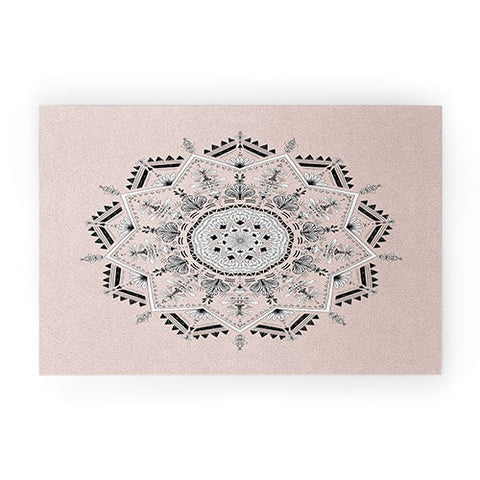 Bianca Green Star Mandala Peach Welcome Mat