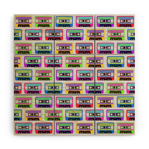 Bianca Green Tape It Rainbow Wood Wall Mural