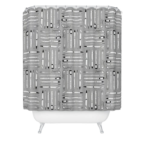 Bianca Green Weapons Of Mass Creation Grey Shower Curtain