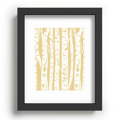 Bianca Green Woodcut Birches Sunny Recessed Framing Rectangle