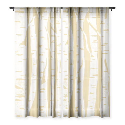 Bianca Green Woodcut Birches Sunny Sheer Non Repeat