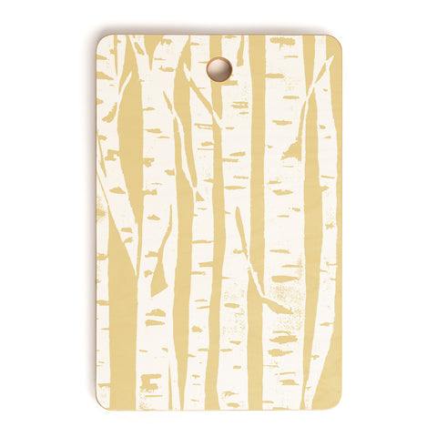 Bianca Green Woodcut Birches Sunny Cutting Board Rectangle