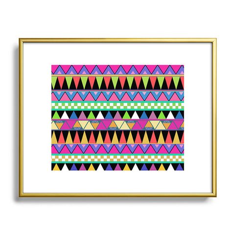 Bianca Green Zigzag Metal Framed Art Print