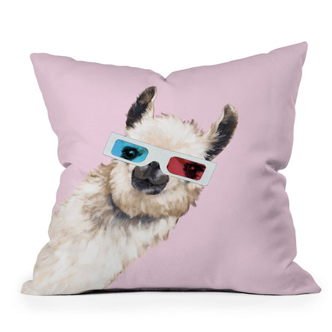 Big Nose Work 3D Glasses Llama Throw Pillow