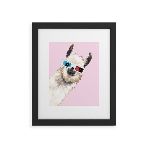 Big Nose Work 3D Glasses Llama Framed Art Print