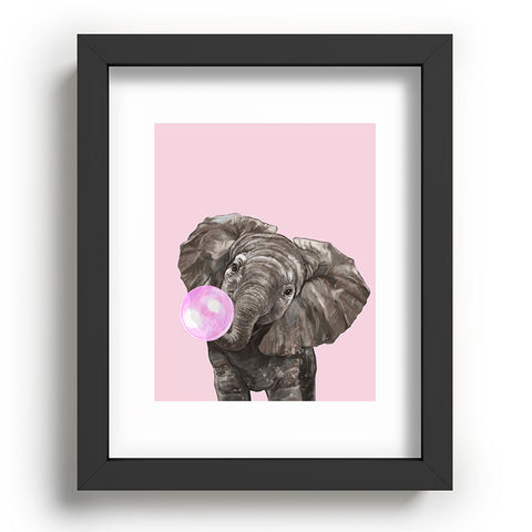 Big Nose Work Baby Elephant Blowing Bubble Recessed Framing Rectangle