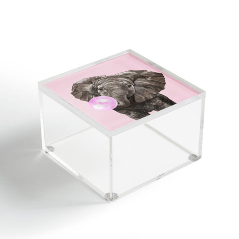 Big Nose Work Baby Elephant Blowing Bubble Acrylic Box