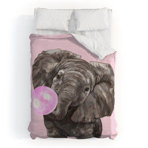 Big Nose Work Baby Elephant Blowing Bubble Duvet Cover