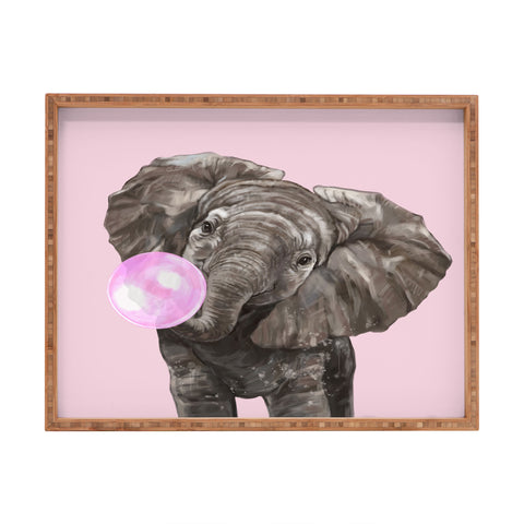 Big Nose Work Baby Elephant Blowing Bubble Rectangular Tray