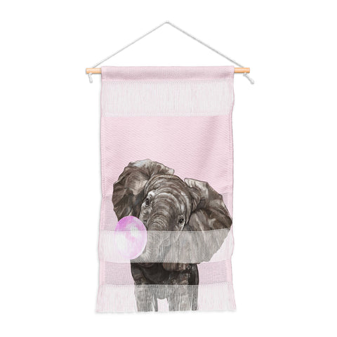 Big Nose Work Baby Elephant Blowing Bubble Wall Hanging Portrait