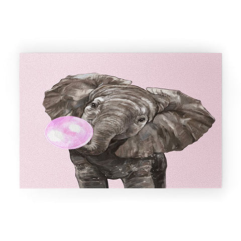 Big Nose Work Baby Elephant Blowing Bubble Welcome Mat