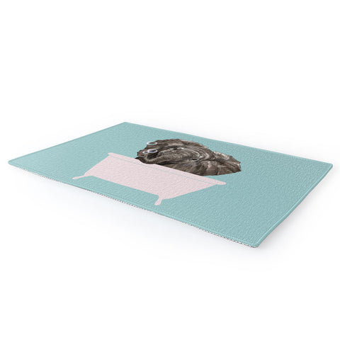 Big Nose Work Baby Elephant in Bathtub Area Rug