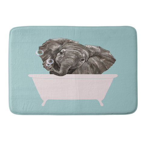 Big Nose Work Baby Elephant in Bathtub Memory Foam Bath Mat
