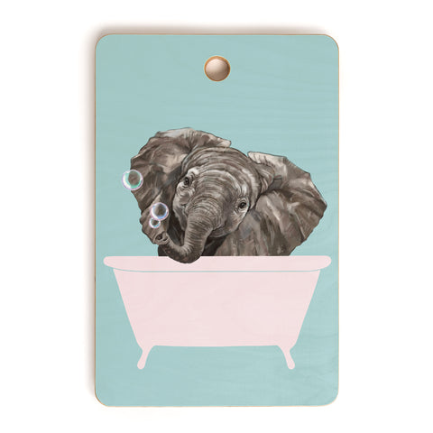 Big Nose Work Baby Elephant in Bathtub Cutting Board Rectangle