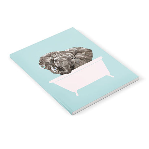 Big Nose Work Baby Elephant in Bathtub Notebook