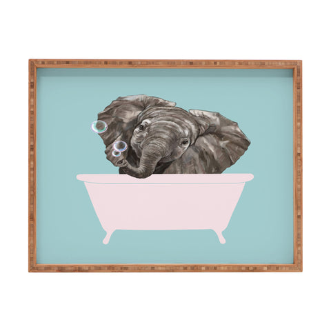 Big Nose Work Baby Elephant in Bathtub Rectangular Tray