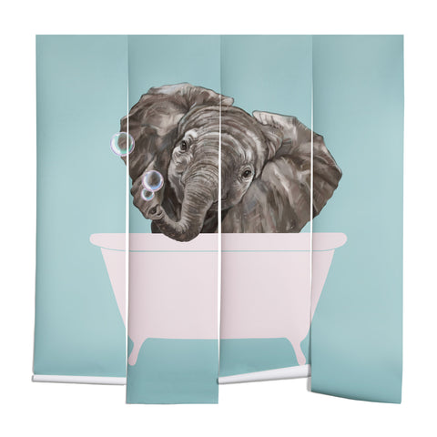 Big Nose Work Baby Elephant in Bathtub Wall Mural