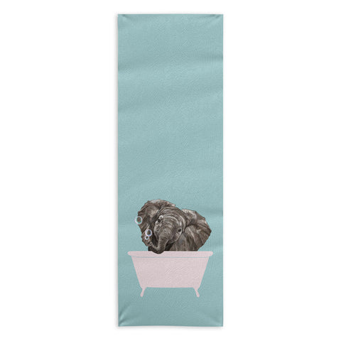 Big Nose Work Baby Elephant in Bathtub Yoga Towel
