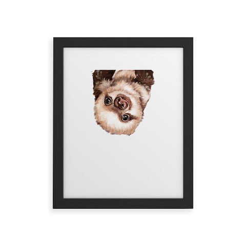 Big Nose Work Baby Sloth Framed Art Print