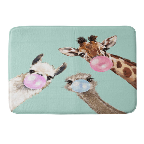 Big Nose Work Bubble Gum Gang in Green Memory Foam Bath Mat