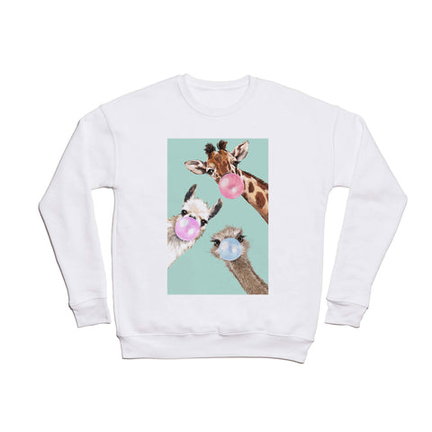 Big Nose Work Bubble Gum Gang in Green Crewneck Sweatshirt