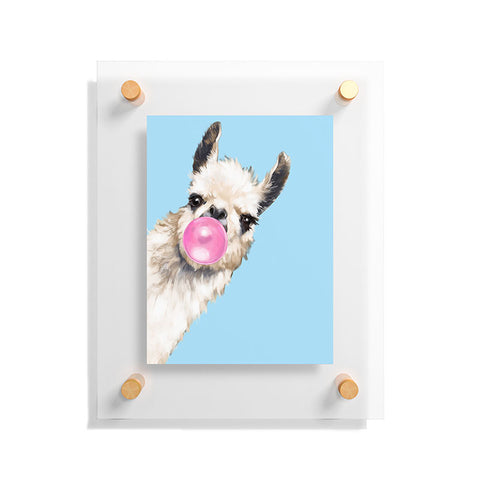 Big Nose Work Bubble Gum Sneaky Llama Blue Floating Acrylic Print