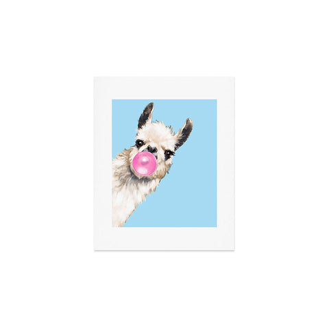 Big Nose Work Bubble Gum Sneaky Llama Blue Art Print