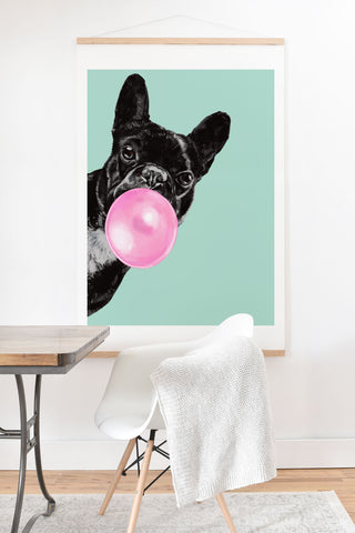 Big Nose Work Bubblegum French Bulldog Art Print And Hanger