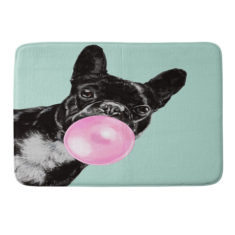 Big Nose Work Bubblegum French Bulldog Memory Foam Bath Mat