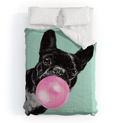 Big Nose Work Bubblegum French Bulldog Comforter