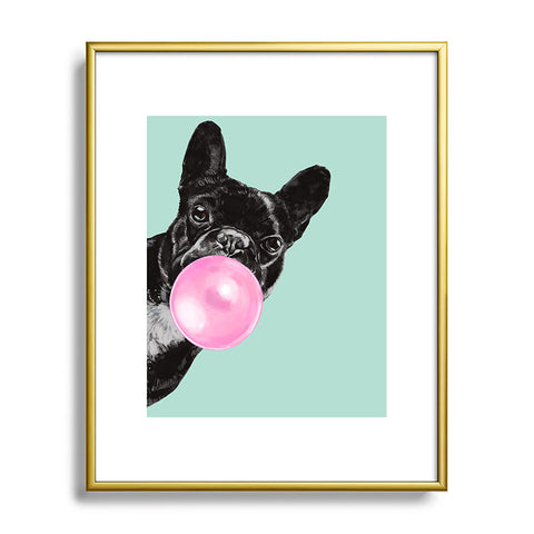 Big Nose Work Bubblegum French Bulldog Metal Framed Art Print