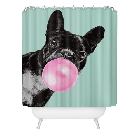 Big Nose Work Bubblegum French Bulldog Shower Curtain