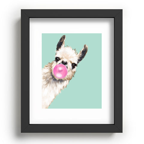 Big Nose Work Bubblegum Llama in Green Recessed Framing Rectangle
