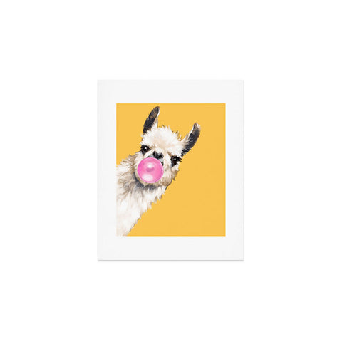 Big Nose Work Bubblegum Sneaky Llama Yellow Art Print