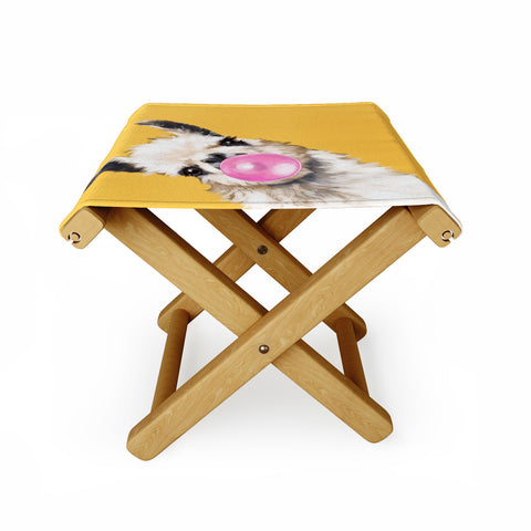 Big Nose Work Bubblegum Sneaky Llama Yellow Folding Stool