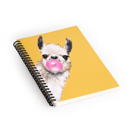 Big Nose Work Bubblegum Sneaky Llama Yellow Spiral Notebook