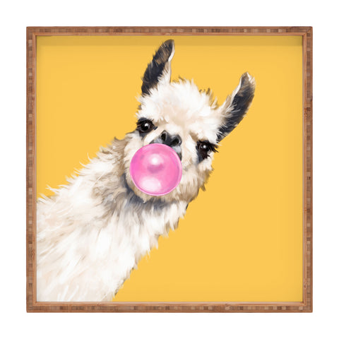 Big Nose Work Bubblegum Sneaky Llama Yellow Square Tray