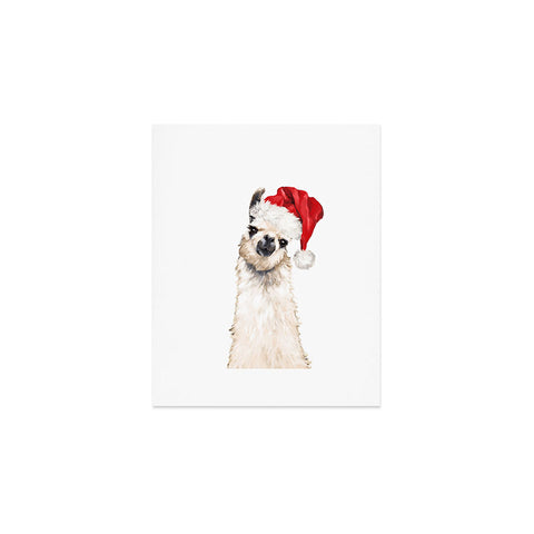 Big Nose Work Christmas Llama Art Print