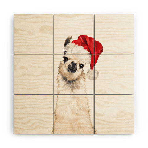 Big Nose Work Christmas Llama Wood Wall Mural