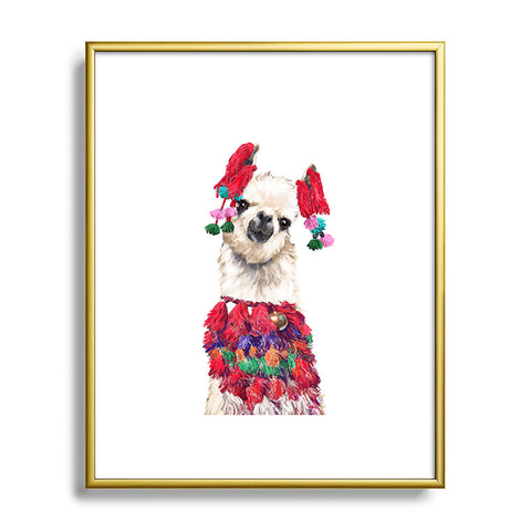 Big Nose Work Coolest Llama Metal Framed Art Print