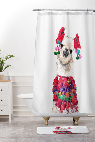 Big Nose Work Coolest Llama Shower Curtain And Mat