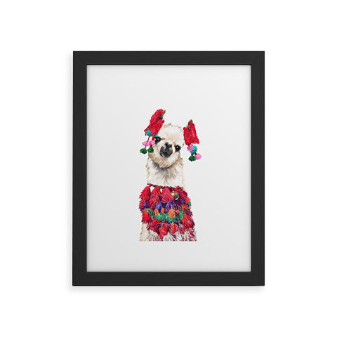 Big Nose Work Coolest Llama Framed Art Print