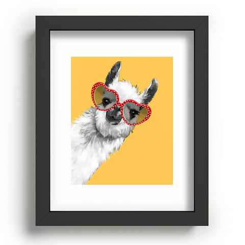 Big Nose Work Fashion Hipster Llama Recessed Framing Rectangle