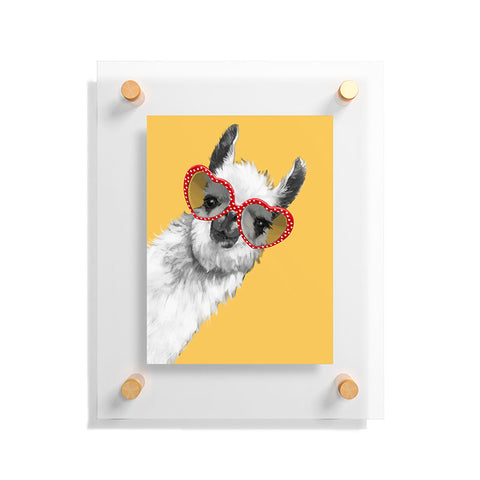 Big Nose Work Fashion Hipster Llama Floating Acrylic Print