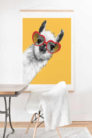 Big Nose Work Fashion Hipster Llama Art Print And Hanger