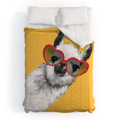 Big Nose Work Fashion Hipster Llama Comforter