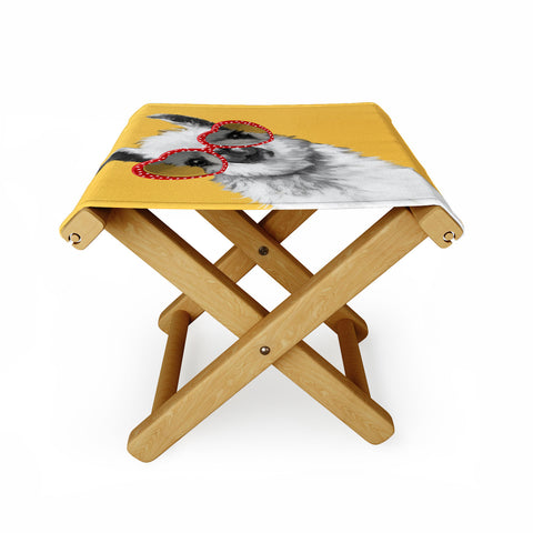 Big Nose Work Fashion Hipster Llama Folding Stool