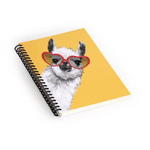 Big Nose Work Fashion Hipster Llama Spiral Notebook